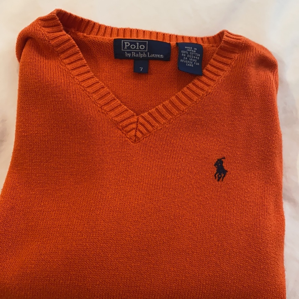 RL V neck sweater size 7